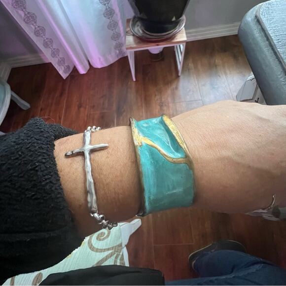 LAZARO GUTIERREZ solid Brass Cuff Bracelet - Picture 3 of 11